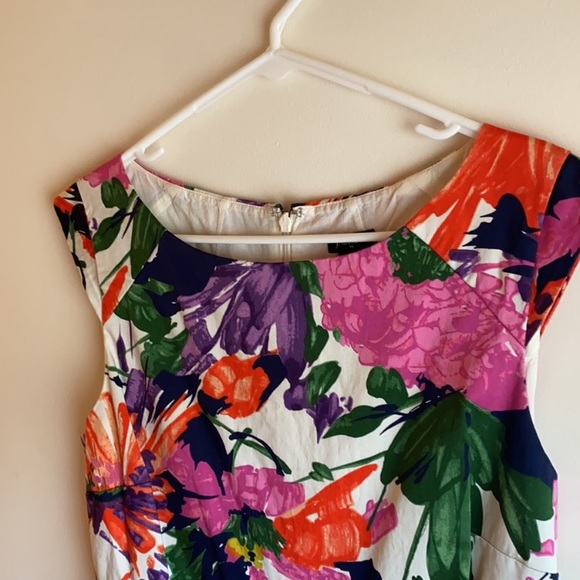 J.Crew Factory Colorful Floral Sheath Dress Size 8 - Picture 3 of 9